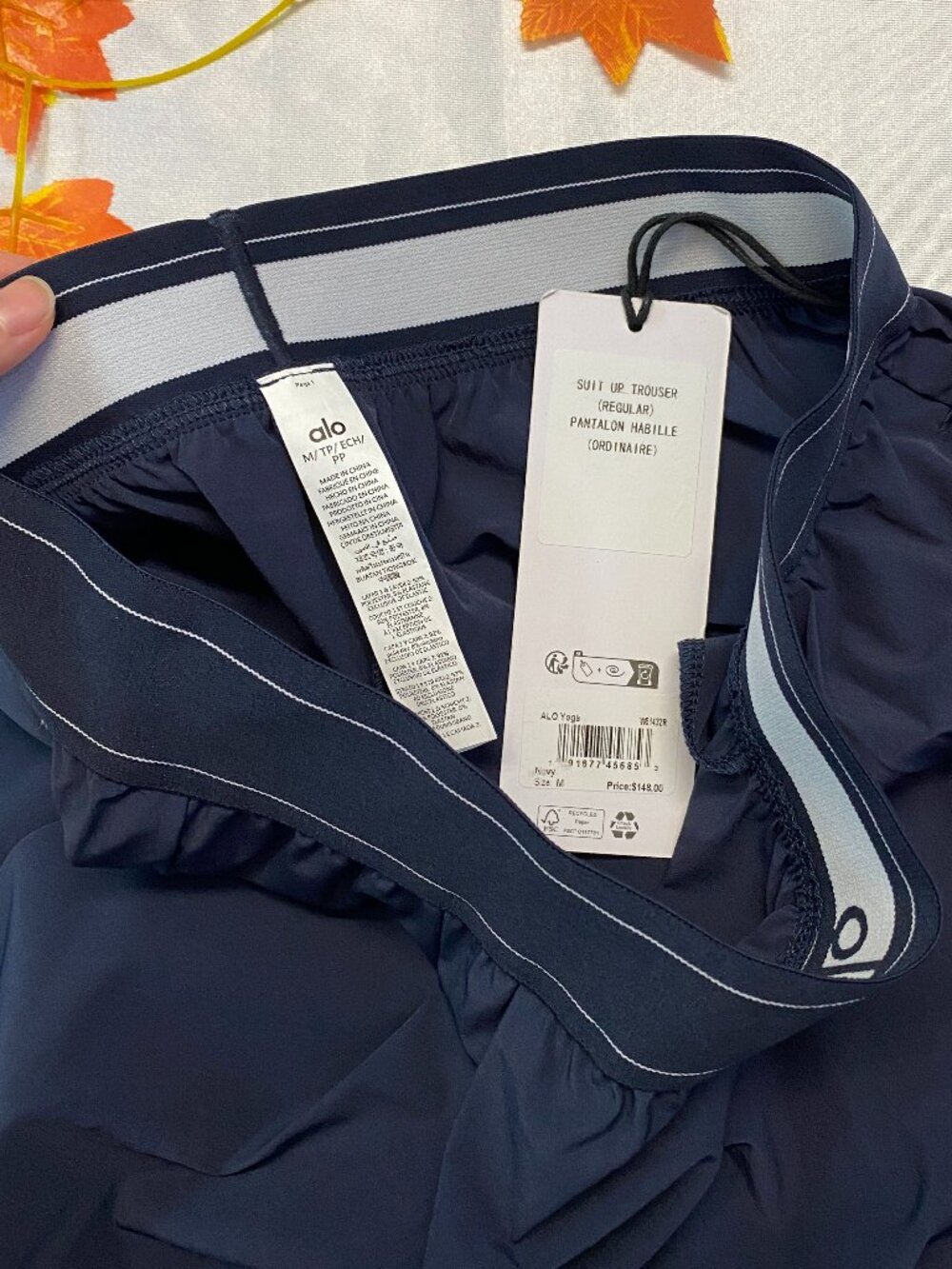 New ALO Yoga Suit Up Trouser Navy Blue🧀Flowy Wide Leg Pant Classic Chic💓 - Picture 4 of 9